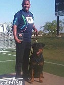 Rottweiler Tutunka shows Arizona who is top dog