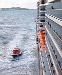 Pilot safely docks Queen Victoria in squally weather