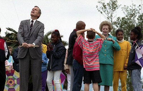 Premier: Baroness Thatcher was a giant on the global stage