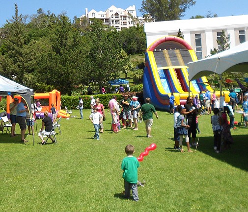 Family frolics at sunny church fair