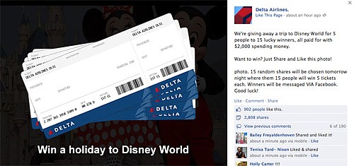 Free Disney ticket scam uses false Delta Facebook page