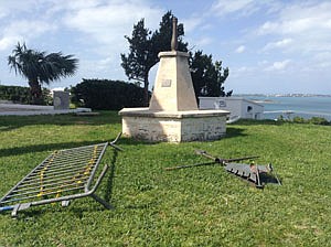 Lighthouse weather vane damaged