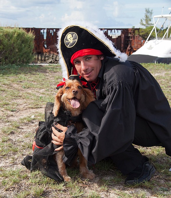 Folks from every breed were costumed for the occasion. Lori Robinson and Dan Guerrard celebrated their nuptuals on Saturday 12th July with a pirate-themed wedding at Spanish Point Boat Club. *Photo by Jennie Foster Skelton